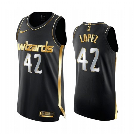 Herren NBA Washington Wizards Trikot Robin Lopez 42 2020-21 Schwarz Golden Edition Swingman